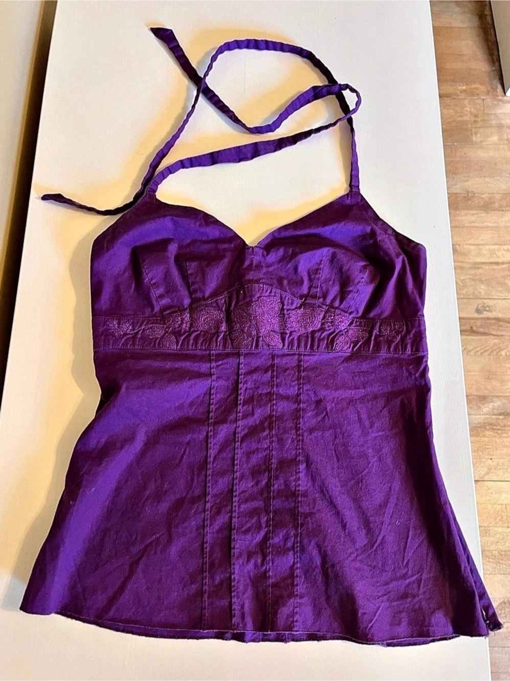 Purple Cotton Y2K Style Top